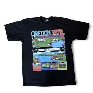 RARE Oregon Trail Game 1985 DND by Ferris Mens Black Men's Vintage T-Shirt XL
